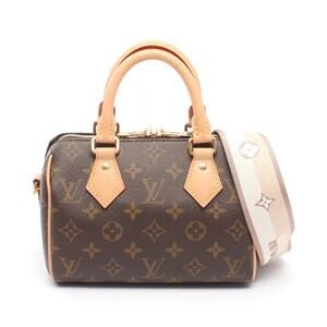 Louis Vuitton Speedy Bandouliere Monogram Beige Tan Handbag Leather Brown